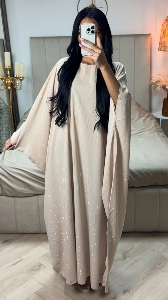 Oversized Strass Butterfly Abaya Inside Tie Belt - Afbeelding 9
