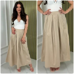 Pleated Wide Skirt