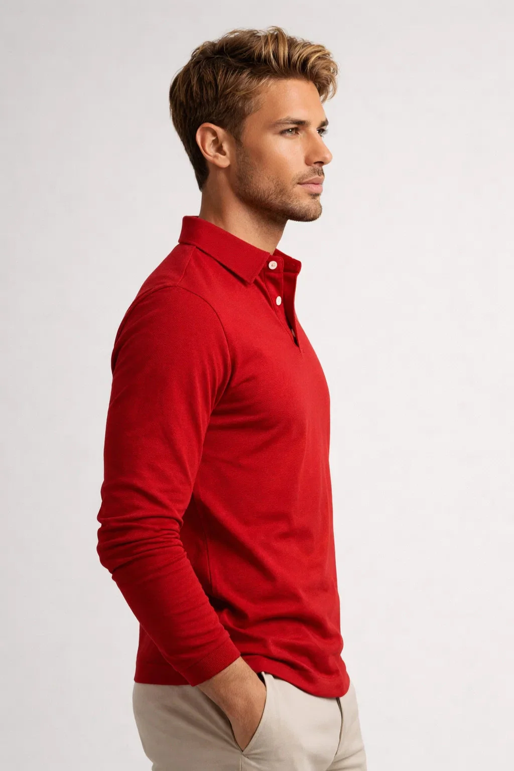 polo heren lange mouw | Modern & Comfortabel | Met kraag | Herfst - Afbeelding 4