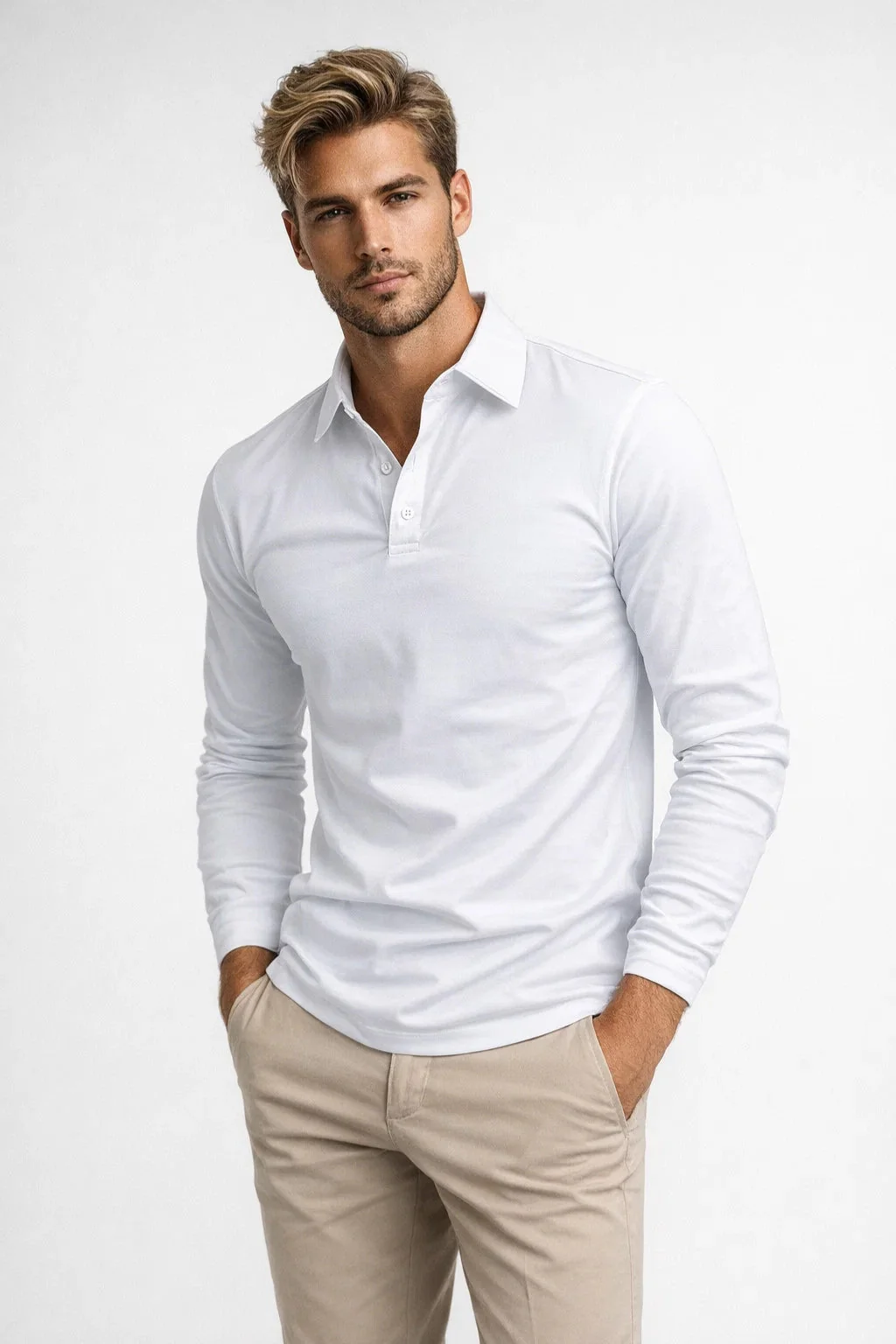 polo heren lange mouw | Modern & Comfortabel | Met kraag | Herfst - Afbeelding 7