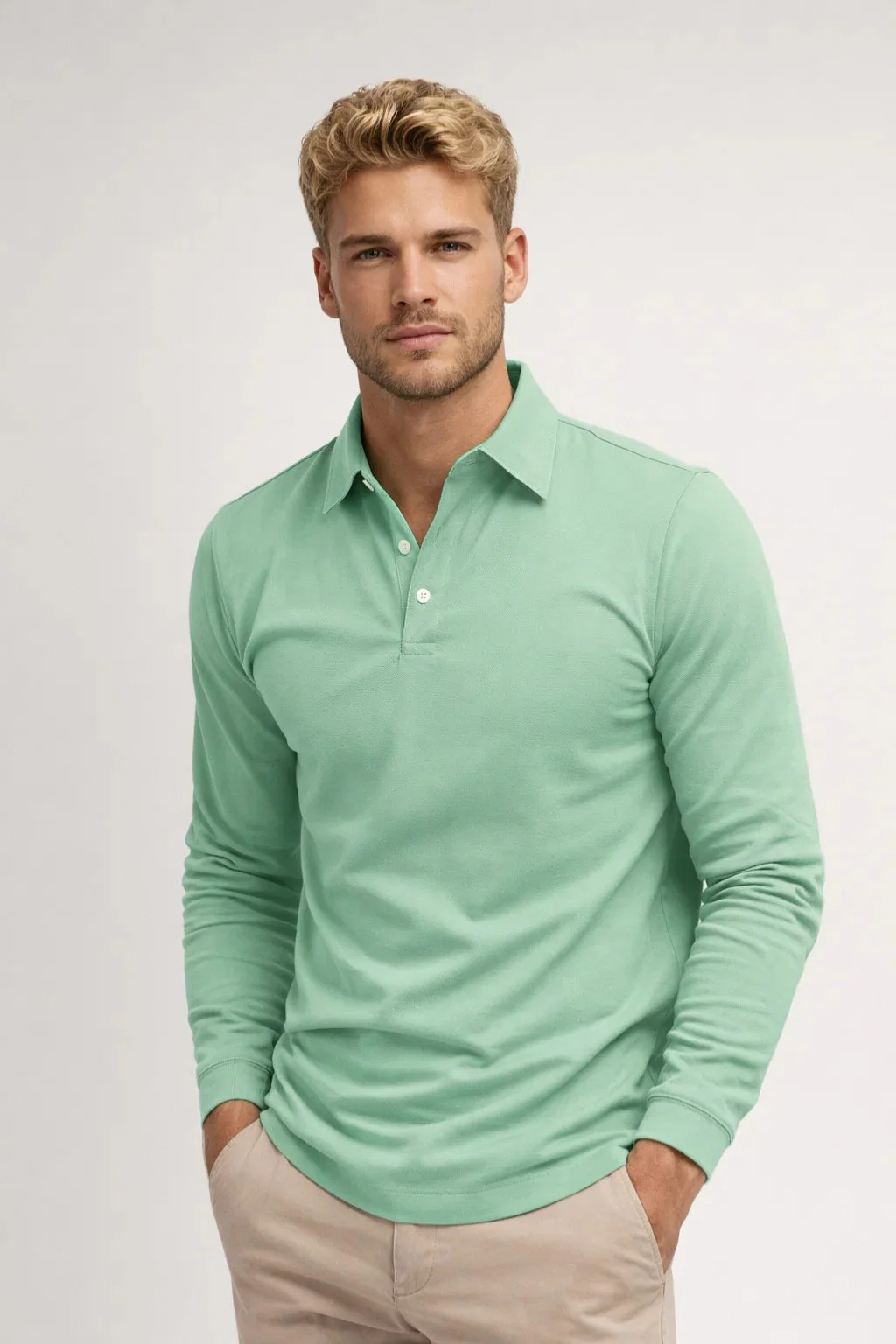 polo heren lange mouw | Modern & Comfortabel | Met kraag | Herfst - Afbeelding 9