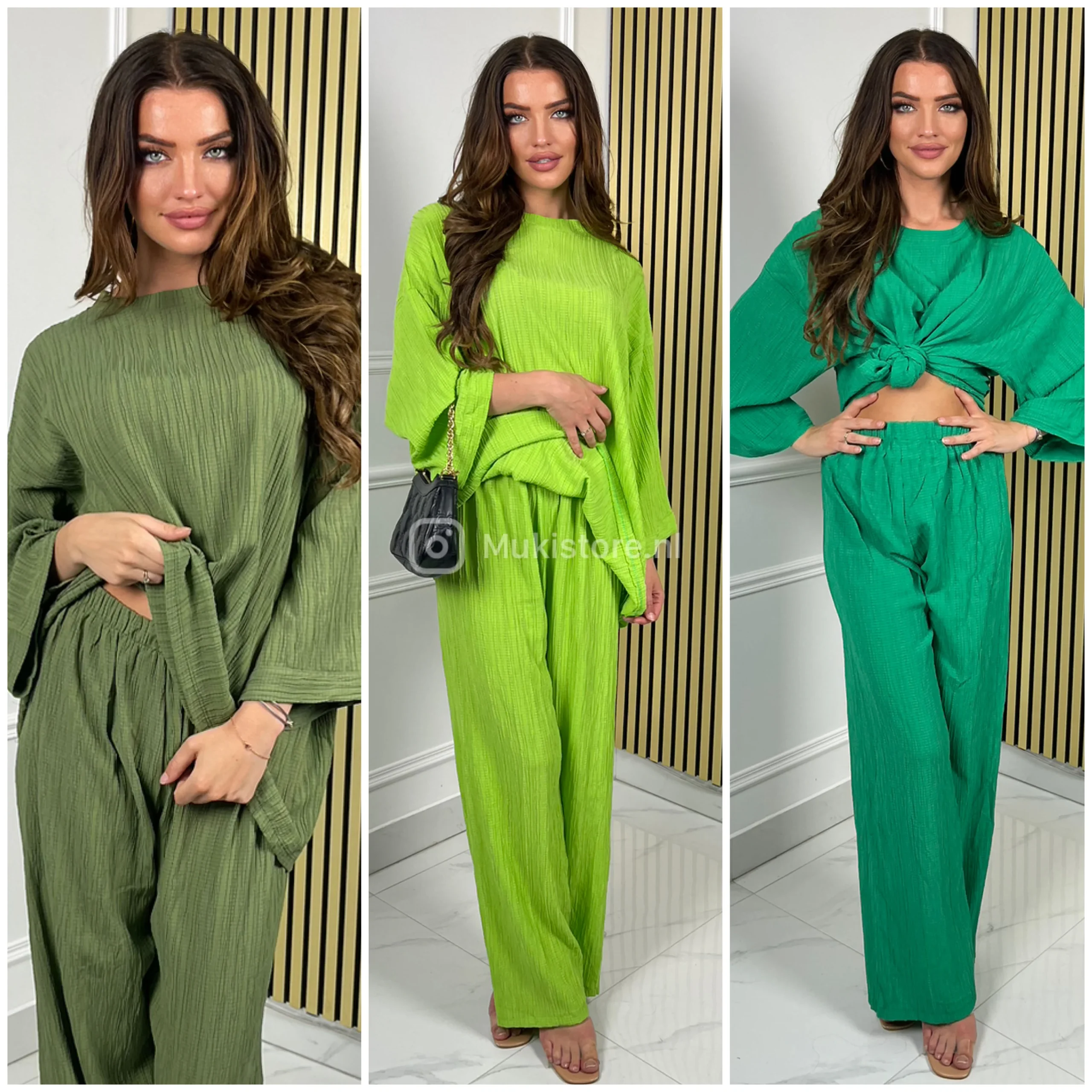 2psc Wide Legs Set Premium Stripe 3D Material - Afbeelding 7