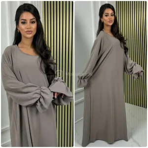 Ruffle Sleeve Basic Oversized Maxi Dress