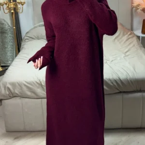 Soft Knitwear Split Sleeve Dress