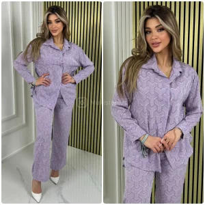 Special Material Y Blouse Wide Leg Set