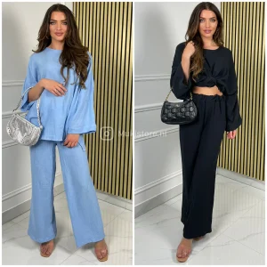 Super Soft Cheesecloth T-shirt Wide Legs Set