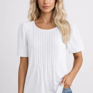 t-shirt dames | Casual & Comfortabel | Met plooien | Zomer
