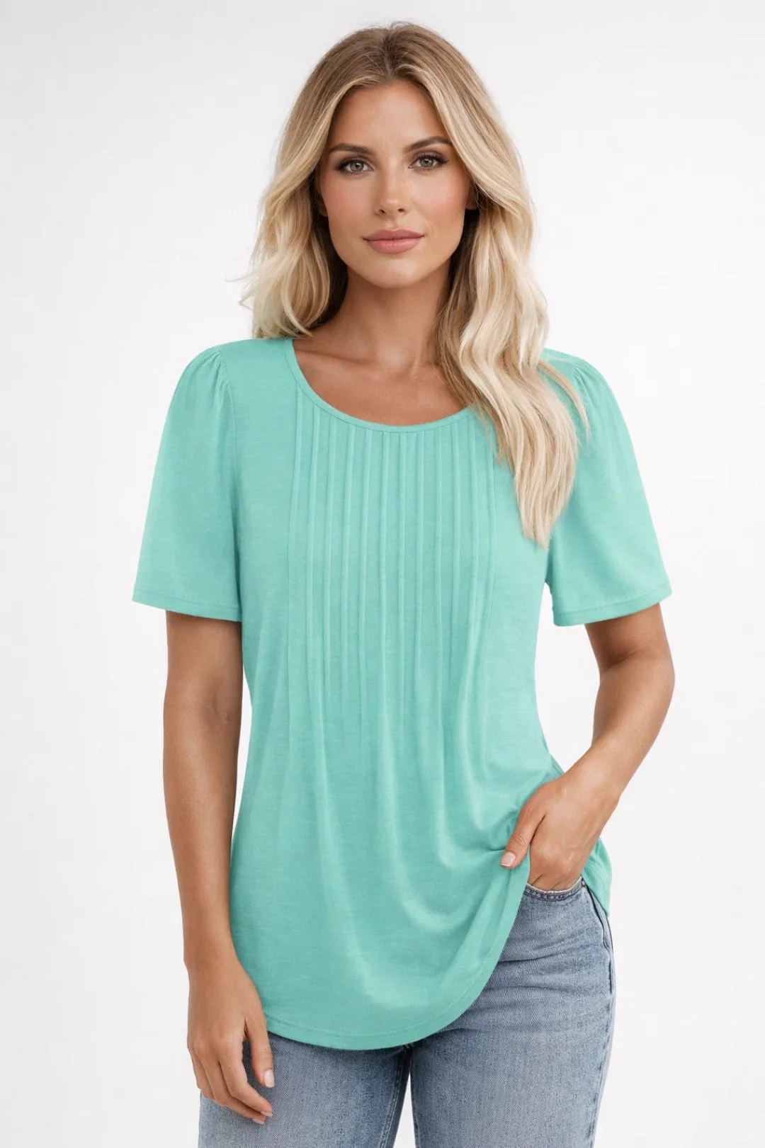 t-shirt dames | Casual & Comfortabel | Met plooien | Zomer - Afbeelding 4