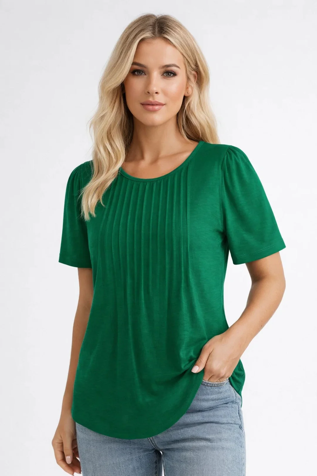 t-shirt dames | Casual & Comfortabel | Met plooien | Zomer - Afbeelding 5