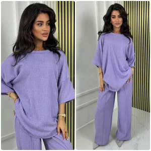 T-shirt Wide Leg Set Cheesecloth