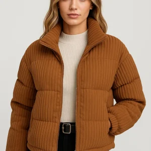 Korte Pufferjas | Damesjack met Ribstructuur | Warm en Trendy