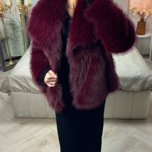 Premium Teddy Jacket Burgundy F-40920