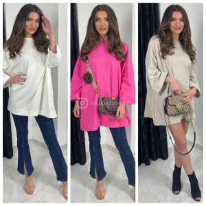 Oversized T-Shirt Dress Terry Cotton Basic