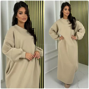 Thick Jogging Material Maxi Seam Sleeve Detail