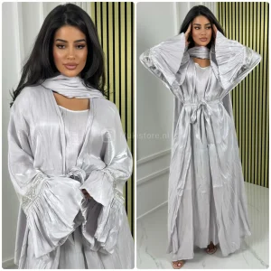 Tie Belt Kimono+ Dress+ Shawl Glitter Sleeve M1150