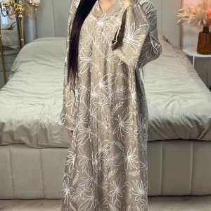 V Neck Dress Embroidery Flower Print