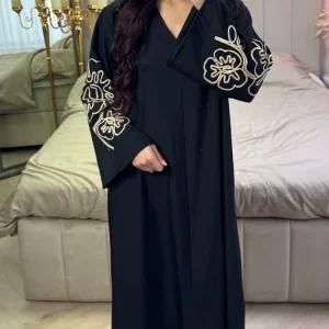 V Neck Dress Embroidery Sleeves