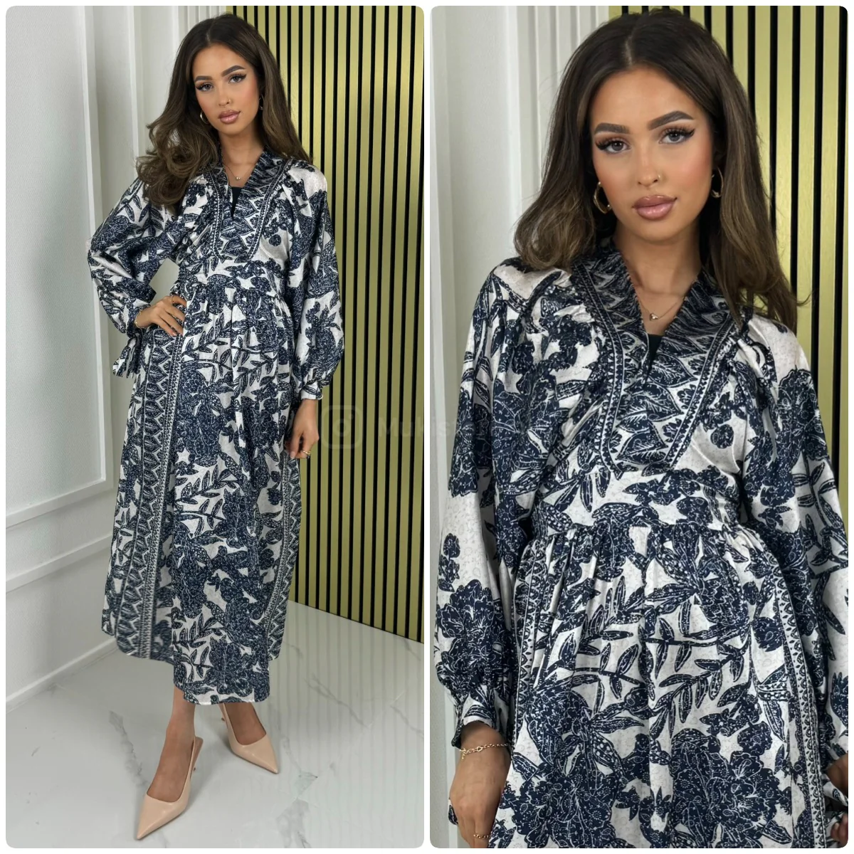 V Neck Oriental Maxi Cord Sleeve Detail - Afbeelding 8