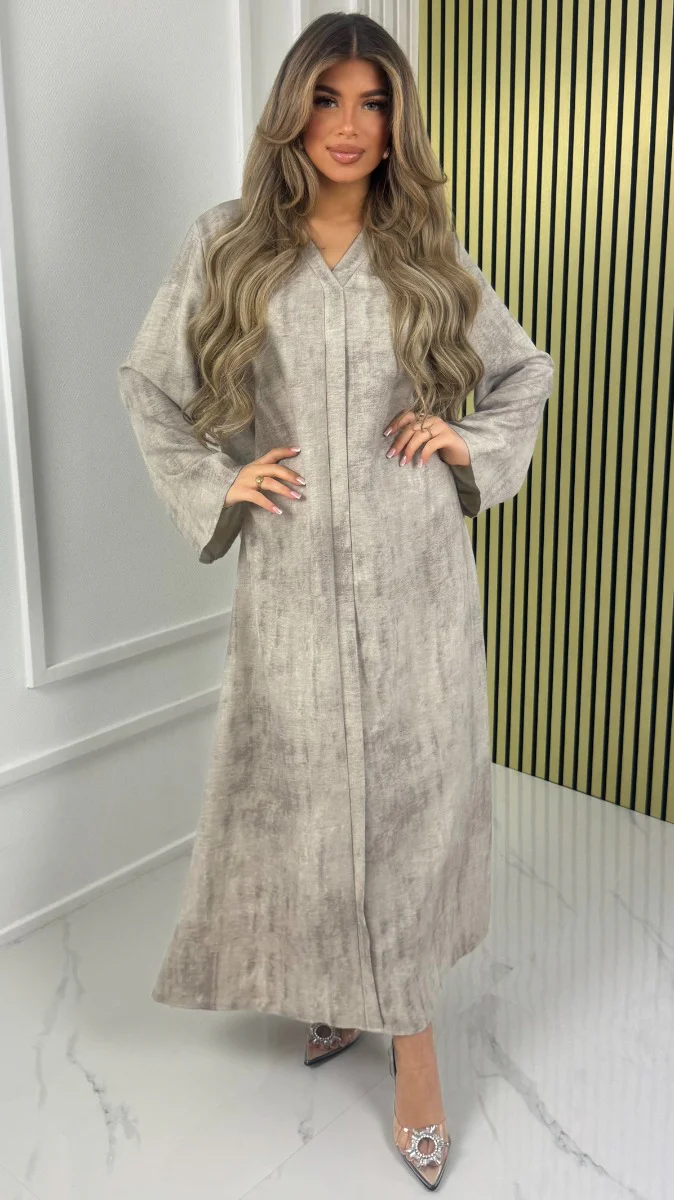 V Neck Oversized Minimalist Maxi Dress - Afbeelding 3