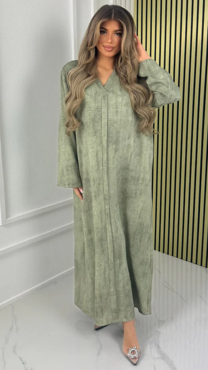 V Neck Oversized Minimalist Maxi Dress - Afbeelding 6