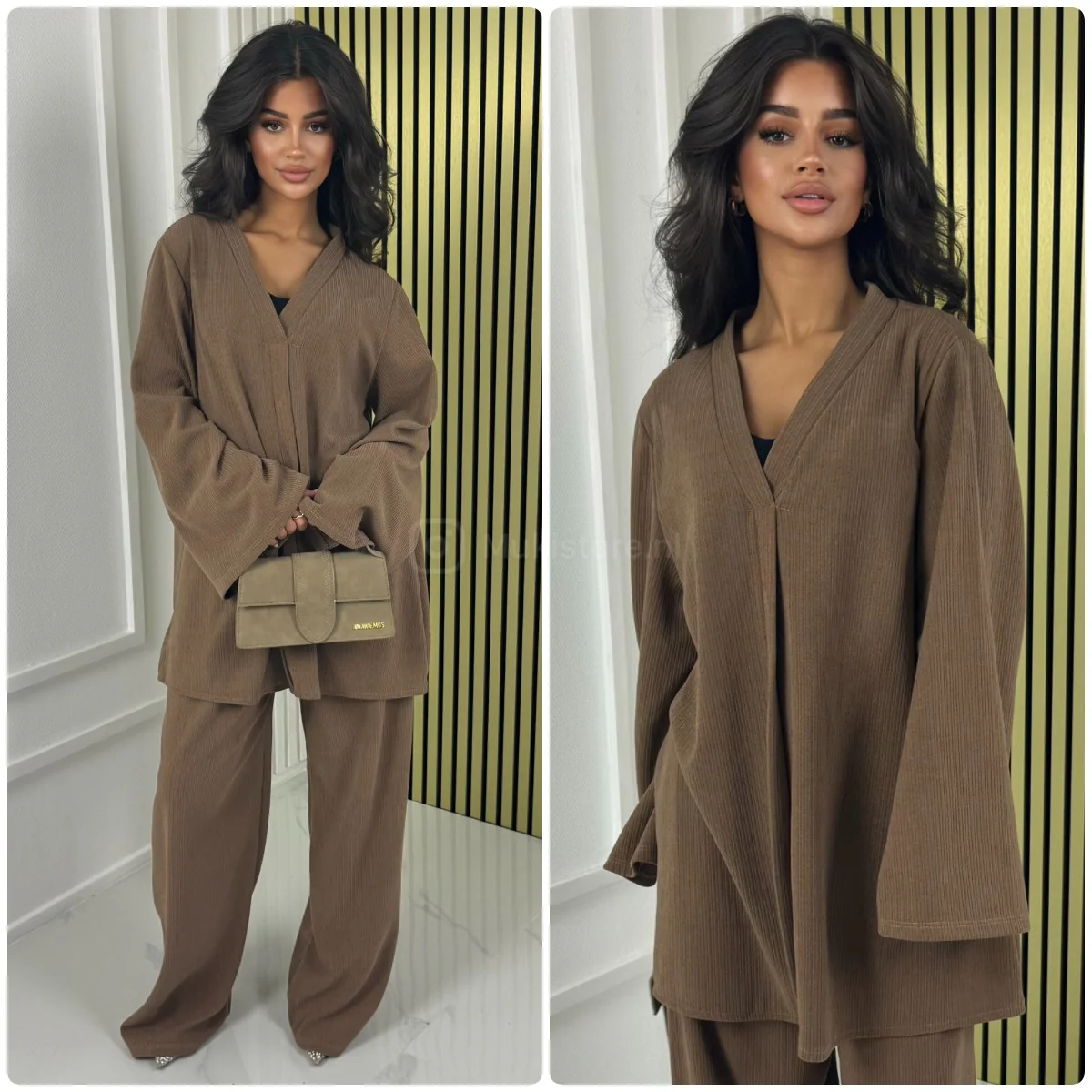 V Neck Oversized Thick Corduroy Set - Afbeelding 6