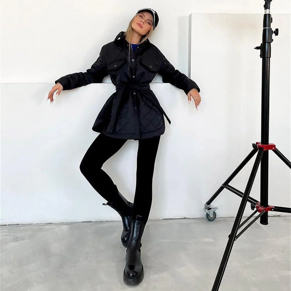 Nino&Stella - Dames Gewatteerde Jas Trenchcoat voor Seizoenwisseling 2023 - Afbeelding 2