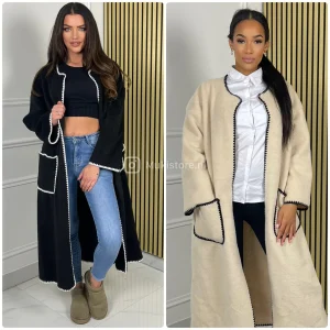 Woolish Cardigan Pockets Stripe Detail