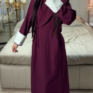 Wrap Tie Belt Kimono White Sleeves