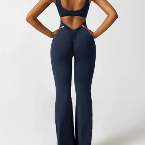 V-Hals Jumpsuit met Uitlopende Pijpen | Elegant en Flatterend Ontwerp